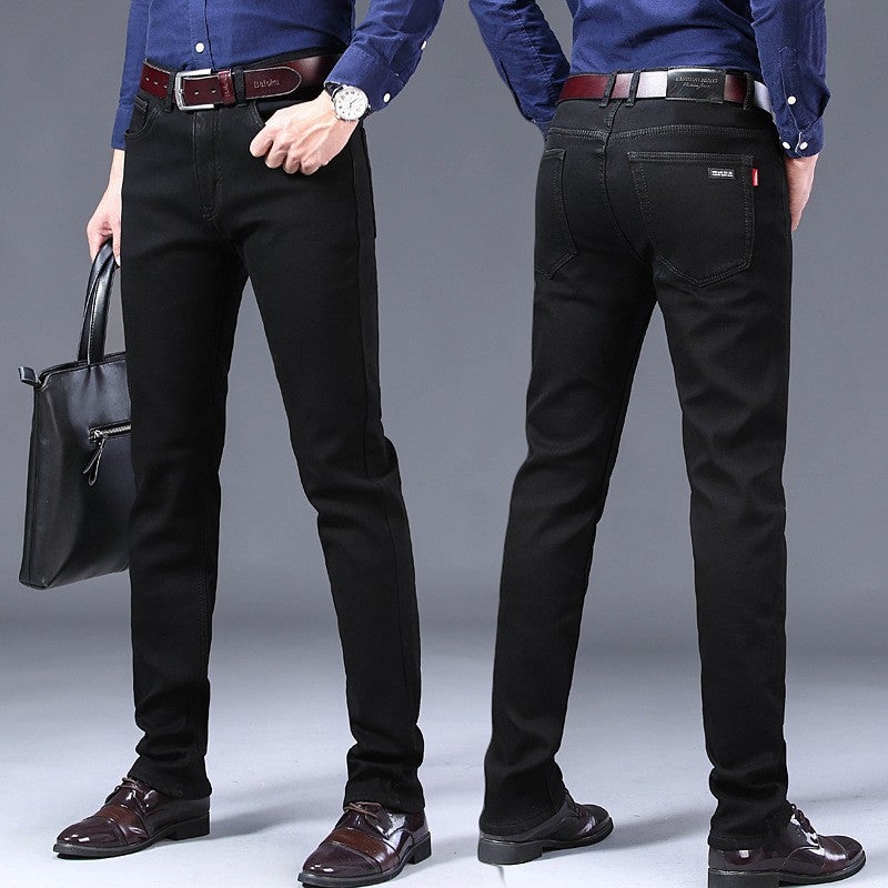 A generation of special explosions spring and summer straight mens waist elastic loose boys long pants youth popular 201-1#Black
