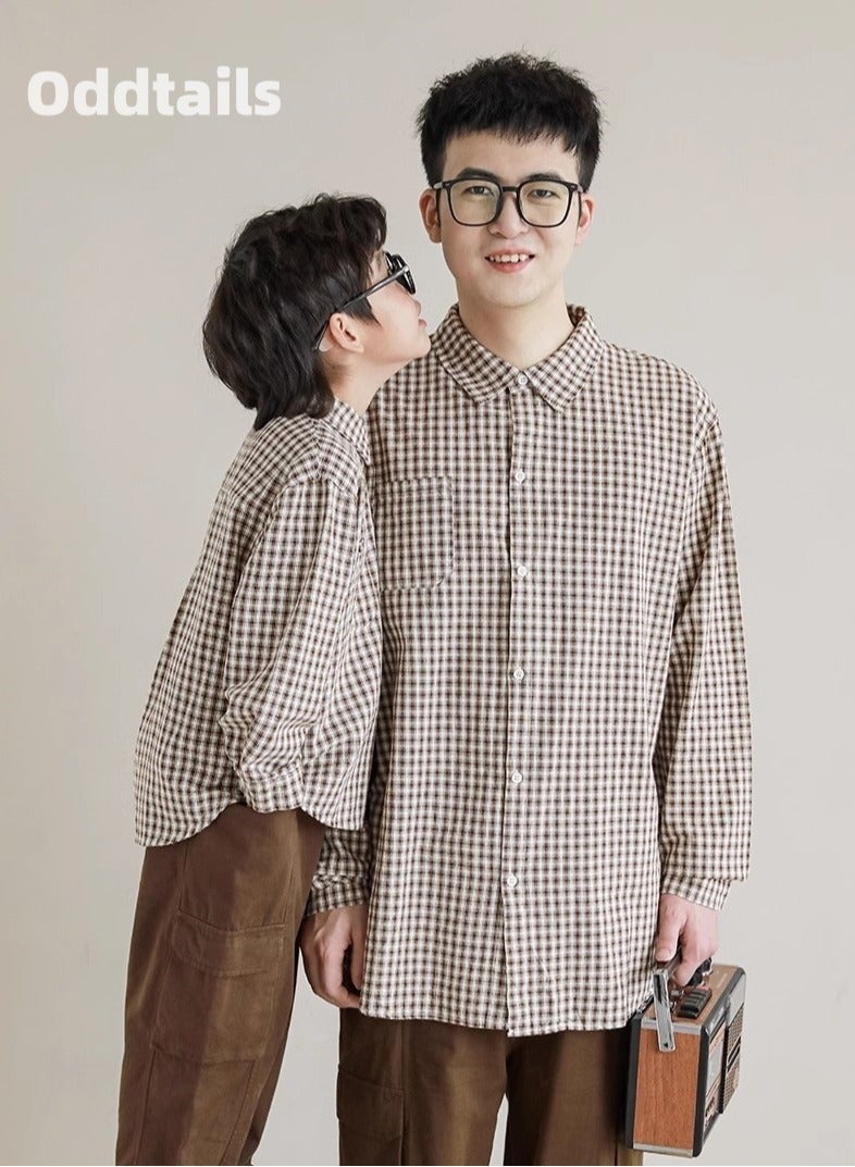 Oddtails New Plaid Long Sleeved Shirt For Parent-Child Wear  - Image 3