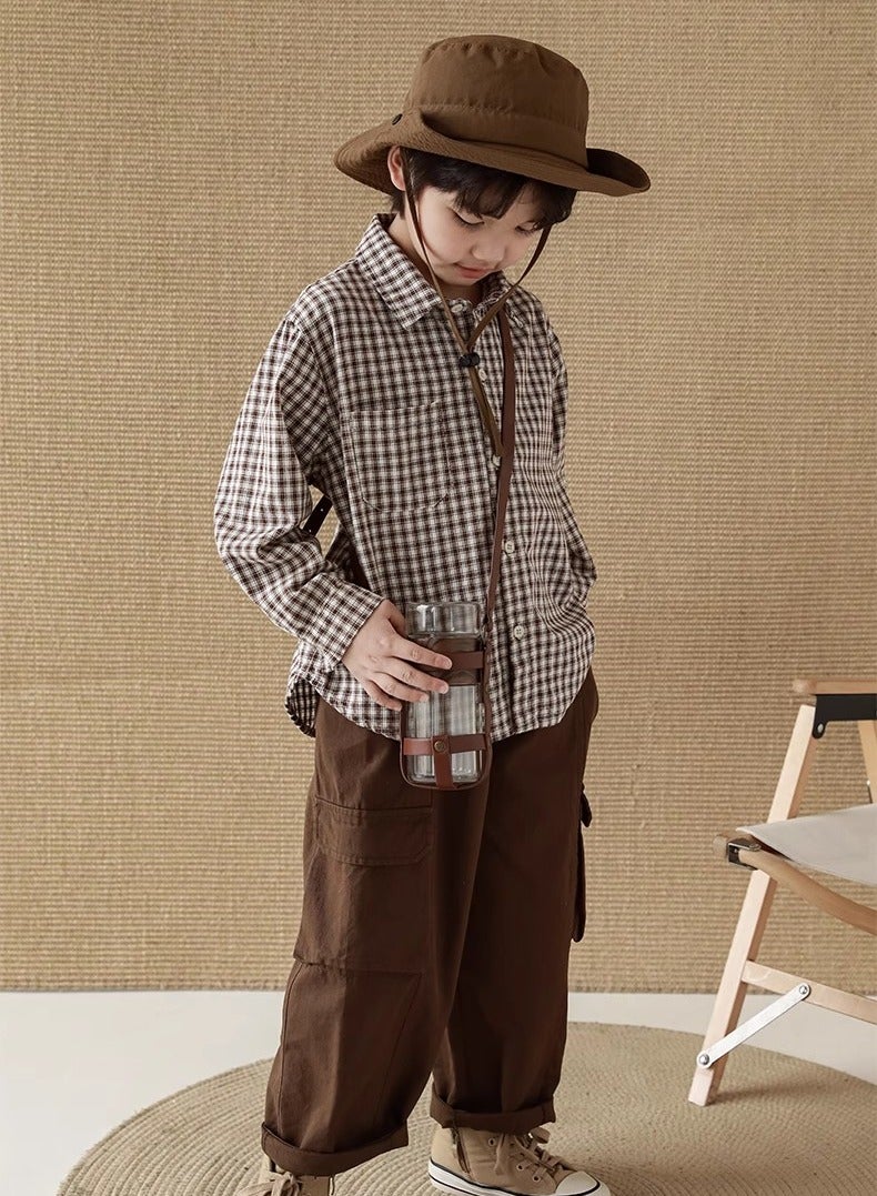 Oddtails New Plaid Long Sleeved Shirt For Parent-Child Wear  - Image 4