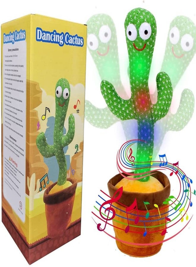 BRIJBAZAAR Dancing Cactus Toy for Kids Talking Singing Wriggle Children Baby Plush Electronic Toys Voice Recording Repeats What You Say LED Lights - Image 1