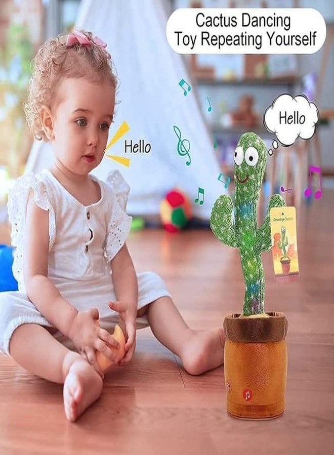 BRIJBAZAAR Dancing Cactus Toy for Kids Talking Singing Wriggle Children Baby Plush Electronic Toys Voice Recording Repeats What You Say LED Lights - Image 3