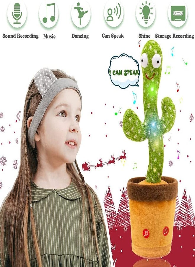 BRIJBAZAAR Dancing Cactus Toy for Kids Talking Singing Wriggle Children Baby Plush Electronic Toys Voice Recording Repeats What You Say LED Lights - Image 2