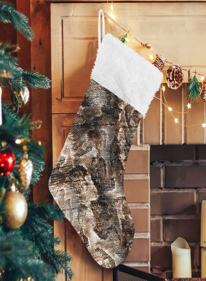 YETTASBIN Snake Skin Christmas Stocking 1 Pack, Large Xmas Tree Fireplace Hanging Stockings with Plush Fur Cuff for Family Holiday Party Decor Xmas Gifts, 18 Inch - Image 5