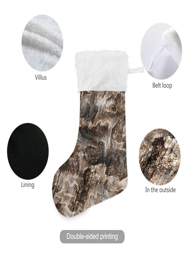 YETTASBIN Snake Skin Christmas Stocking 1 Pack, Large Xmas Tree Fireplace Hanging Stockings with Plush Fur Cuff for Family Holiday Party Decor Xmas Gifts, 18 Inch - Image 3