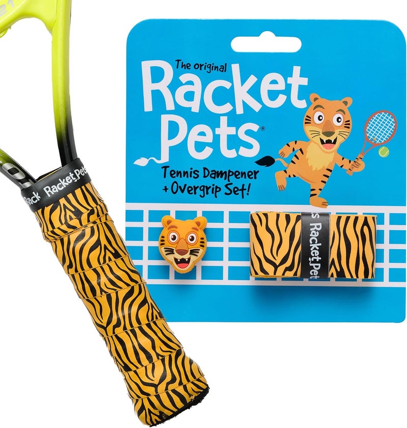 Racket Pets Kids Tennis Racket Dampener & Matching Overgrip Tape, Performance Shock Absorbing Dampener for Tennis Racket - Image 1