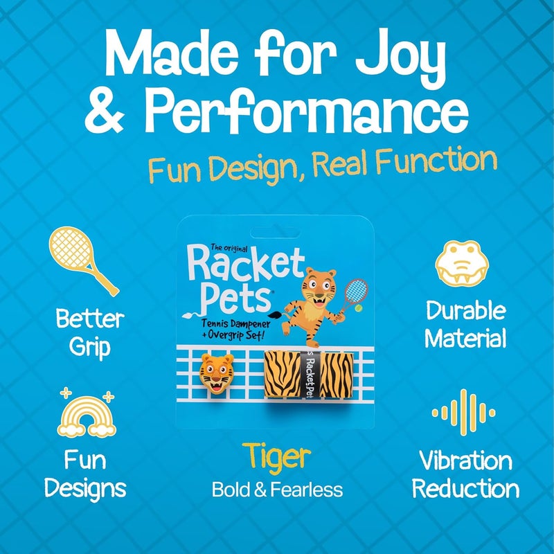 Racket Pets Kids Tennis Racket Dampener & Matching Overgrip Tape, Performance Shock Absorbing Dampener for Tennis Racket - Image 3