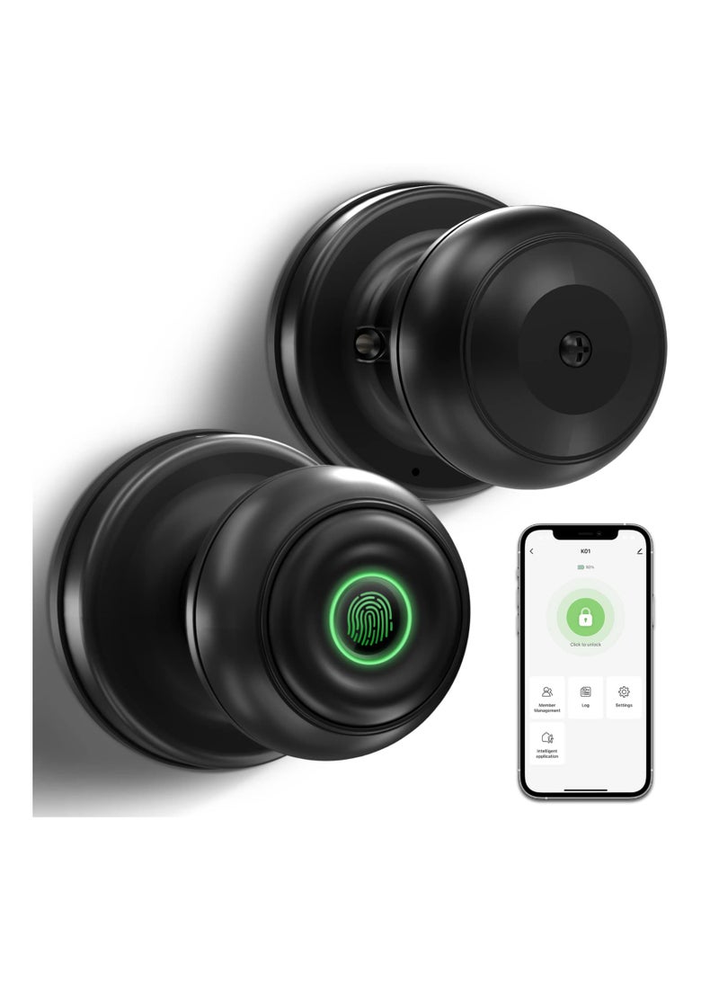 SYOSI Smart Door knob, Biometric Door Lock Fingerprint Door Knob with App Control, Fingerprint Door Lock for Home, Hotel, Office, Apartment, Bedroom - Image 1