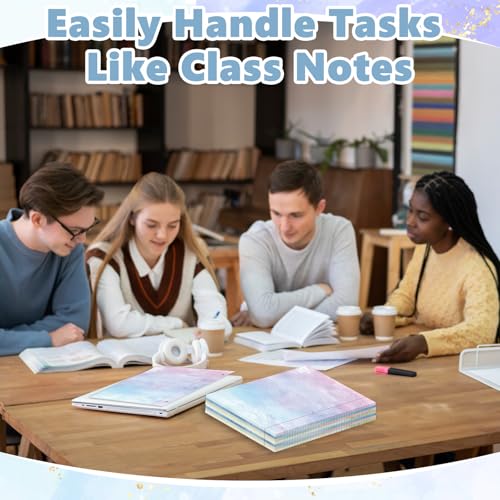 OKWUYiK 400 Sheets Letter Size Colored Loose Leaf Paper College Ruled For 3-Ring Binder 8.5" × 11" Colored Lined Filler Notebook Paper College Ruled Notepad 3-Hole Punched Watercolor 80gsm For School Office - Image 5