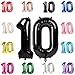 IWERP 10 Balloon Number Black Number 10th Birthday Balloons 40 Inch 10 Years Old Black Birthday Decorations for Boys Girls 10th Anniversary Decorations - Image 3