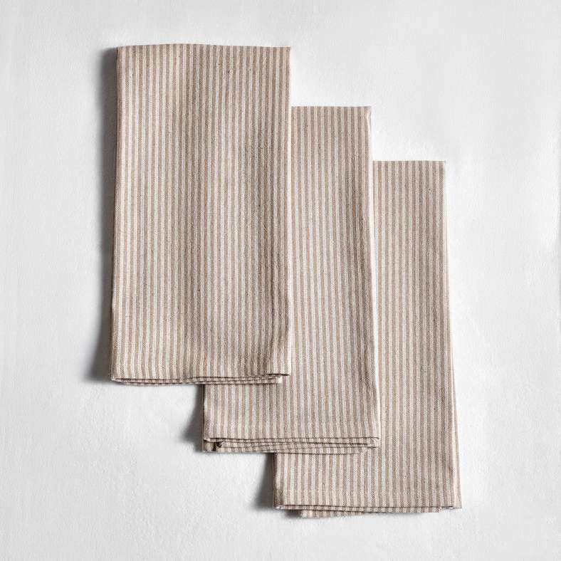 Pan Home Velisha Pinstripe Kitchen Towel Set - Beige - Image 4