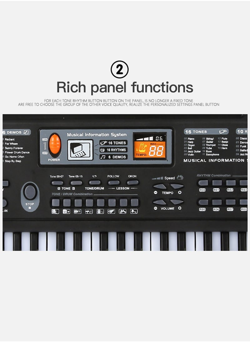 Sharpdo - 61 Keys Multi-function Piano With Microphone Electronic Organ - Image 1