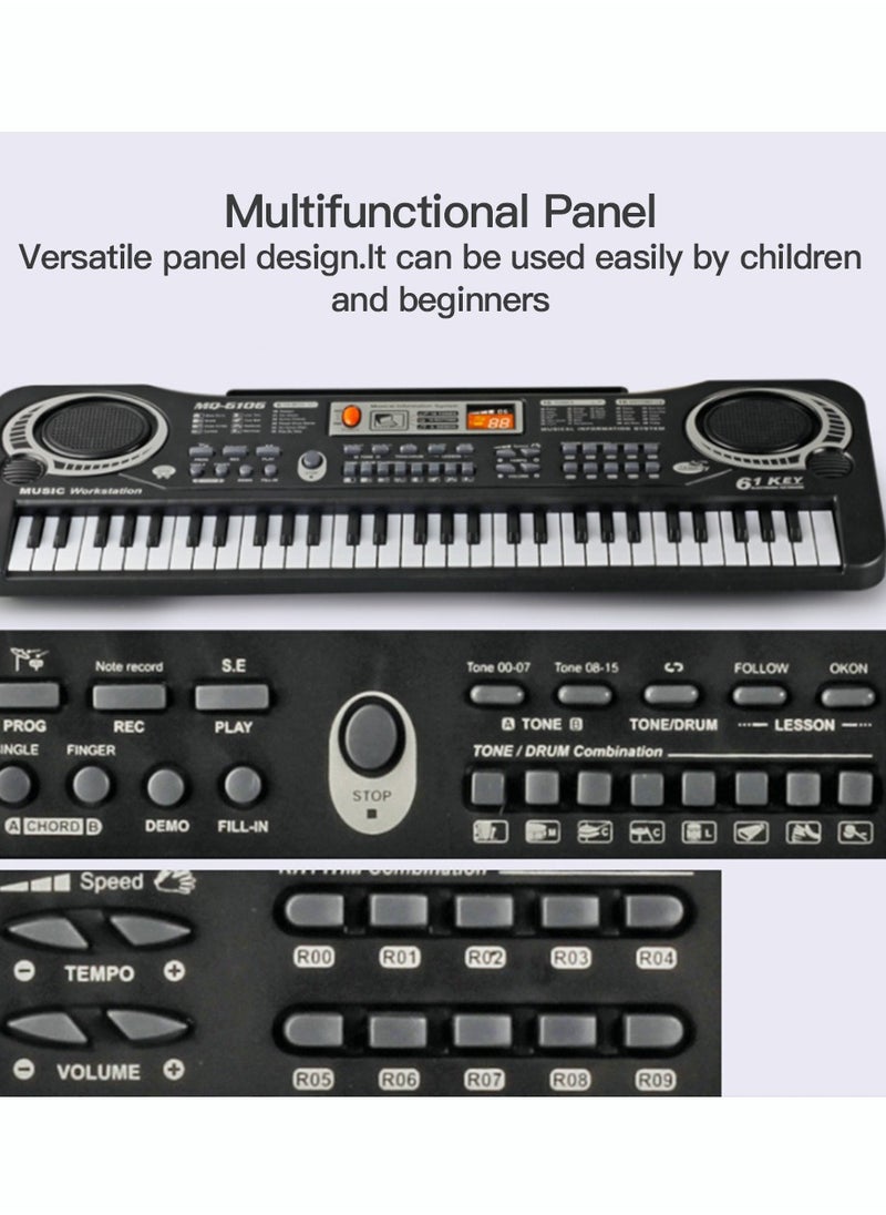 Sharpdo - 61 Keys Multi-function Piano With Microphone Electronic Organ - Image 1