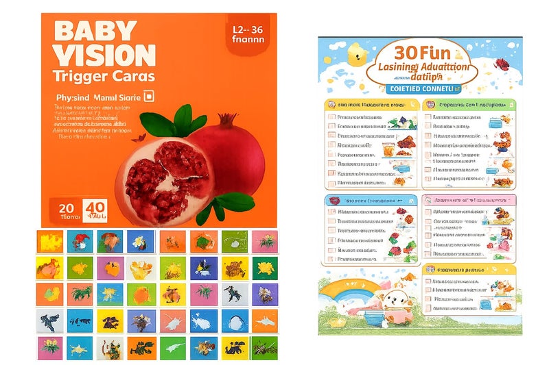 House of Prageeth High Contrast Baby Vision Flash Cards for Brain Development and Tummy Time, Activity Board Included, 12-36 Months, 12 Cards - Image 3