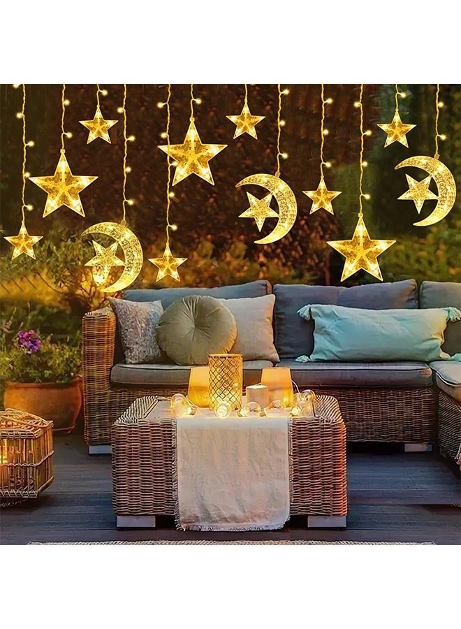 NIBEMINENT Ramadan Lights,Ramadan Decorations for Home,Moon Star Ramadan Lights For Home Decoration(12 Star-shaped Bulbs)  - Image 1