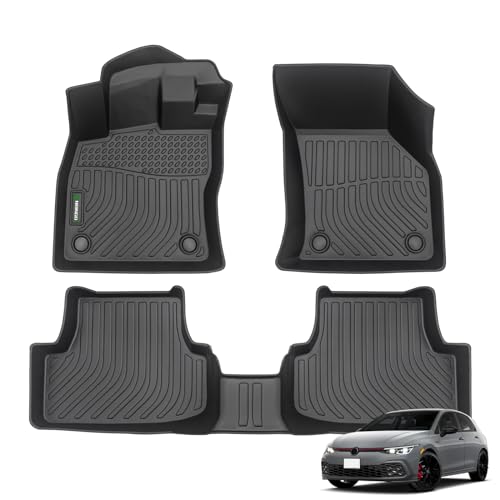 ANBINGO Floor Mats for VW Golf/Alltrack/GTI/R/Sportwagen MK7 2015-2021 Waterproof All Weather Car Mats Floor Liners VW Accessories Front & Rear Full Set Black - Image 1