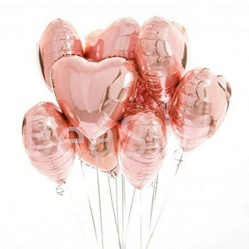 AnnoDeel 20 pcs Rose Gold Heart Balloons 18inch Heart shaped foil Love Balloons for Wedding Decoration Party Balloon Birthday - Image 1