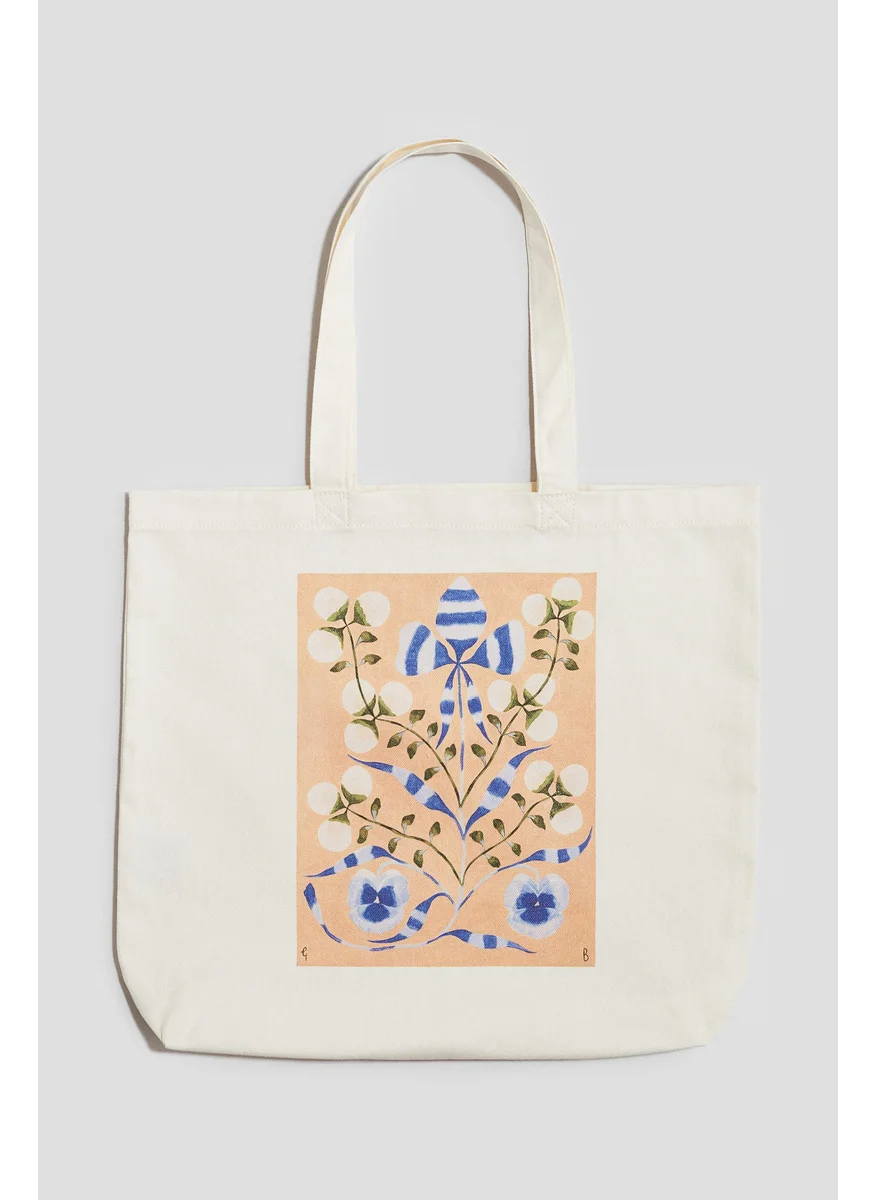 H&M Printed Canvas Tote Bag