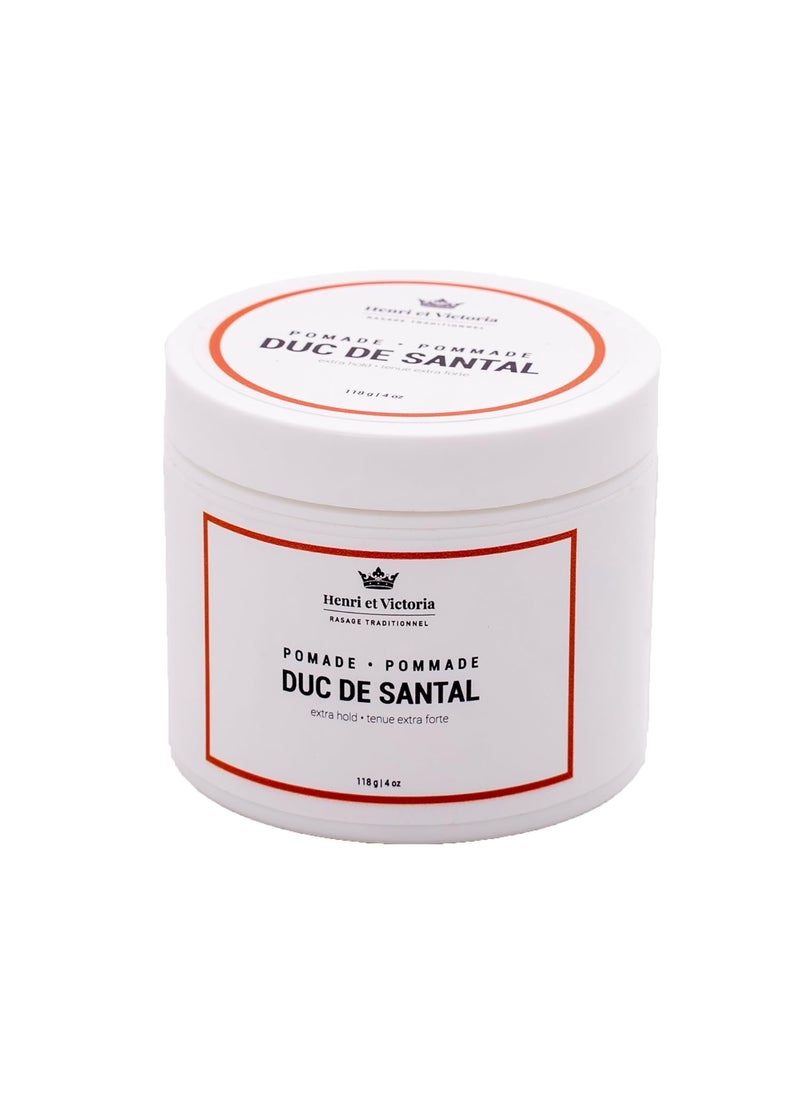 Henri et Victoria - Duc de Santal Hair Pomade for Men for All Hair Styles  Strong Hold and Medium Shine WaterBased Hair Styling Pomade Adds Texture  Thickness to Hair Easy to Wash Out Handmade in Canada  118g 4oz - Image 1