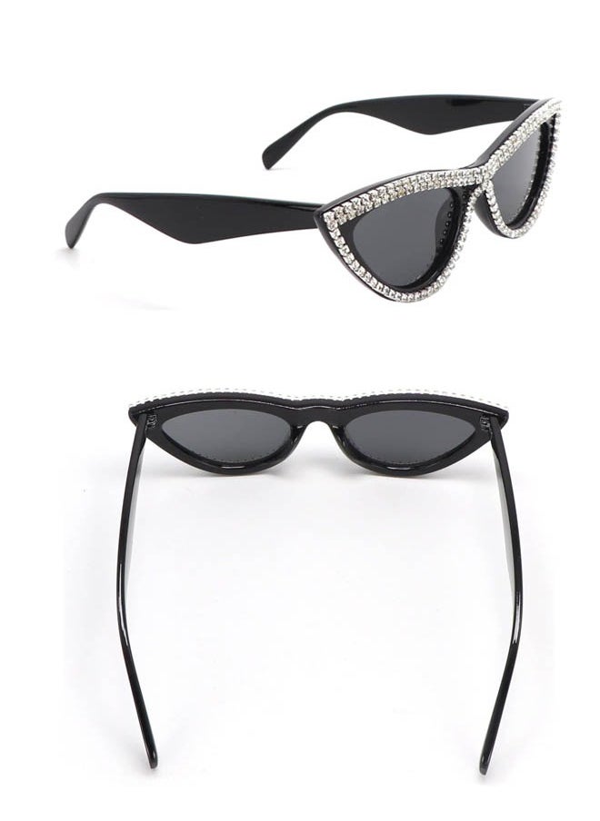 Generic - Cat Eye Sunglasses Shiny Fun Rhinestone Crystal Sunglasses Shape Glasses Decorative Glasses - Image 1