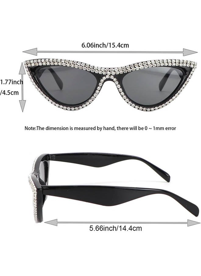 Generic - Cat Eye Sunglasses Shiny Fun Rhinestone Crystal Sunglasses Shape Glasses Decorative Glasses - Image 1