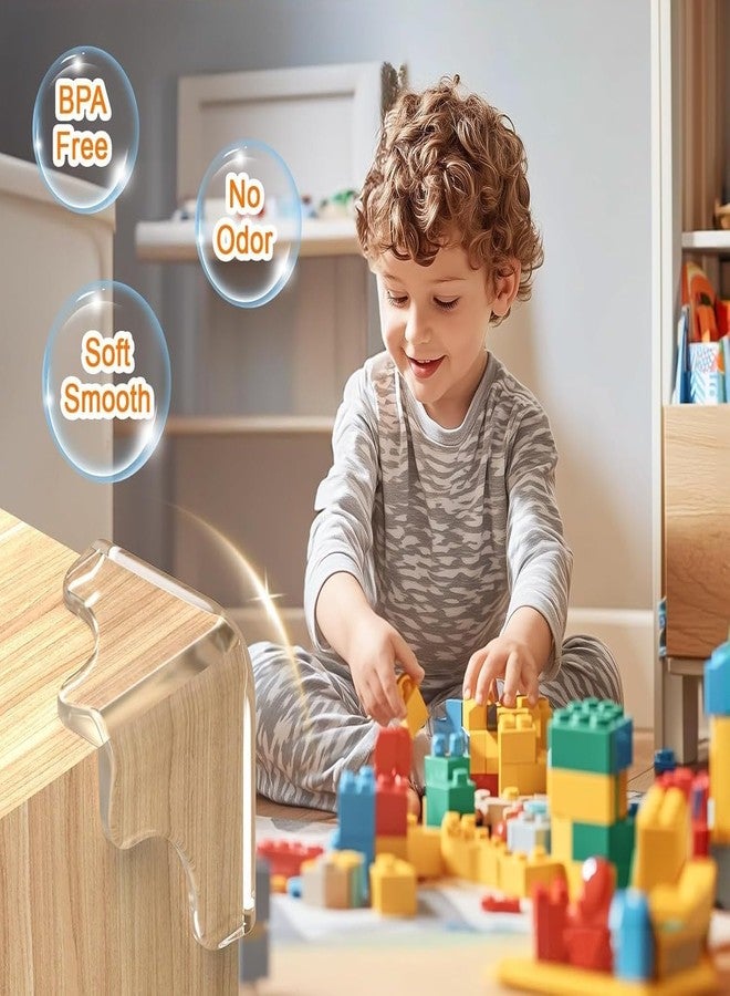 GODFLY واقيات زوايا أثاث الأطفال من جودفلاي، واقيات زوايا شفافة لحواف الأثاث مع لاصق قوي من 3M، حماية زوايا طاولة المكتب للأطفال من الزوايا الحادة، تحافظ على سلامة الأطفال (16 قطعة) - Image 4