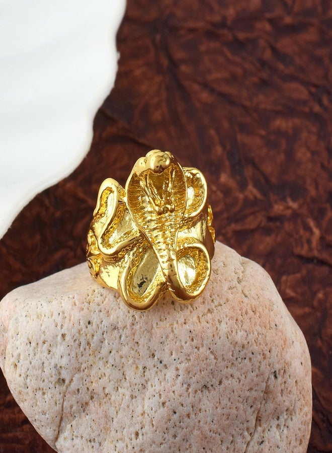 Superstore18 Brass Gold Plated Nagdevta Snake Adjustable Open End Free Size Finger Ring - Animal Jewellery for Men and Women (SST6031ORGS) - Image 5