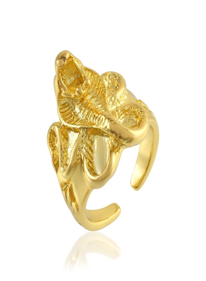 Superstore18 Brass Gold Plated Nagdevta Snake Adjustable Open End Free Size Finger Ring - Animal Jewellery for Men and Women (SST6031ORGS) - Image 1