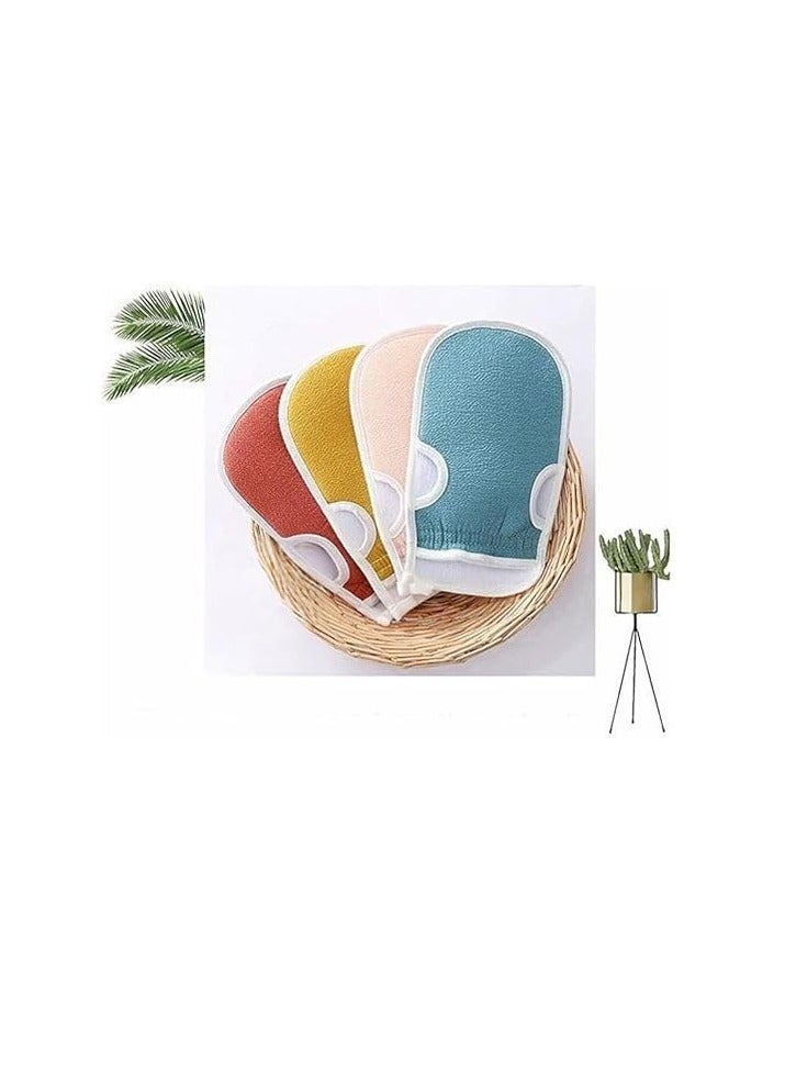 1 Piece Exfoliating Gloves and Gentle Massage Brush, Bath Body Scrubber Gloves, Dead Skin Remover, Deep Cleaning Towel for Both Hands, Use with Soap, Body Scrubs, or Shower Gel, Random Colors - Image 1