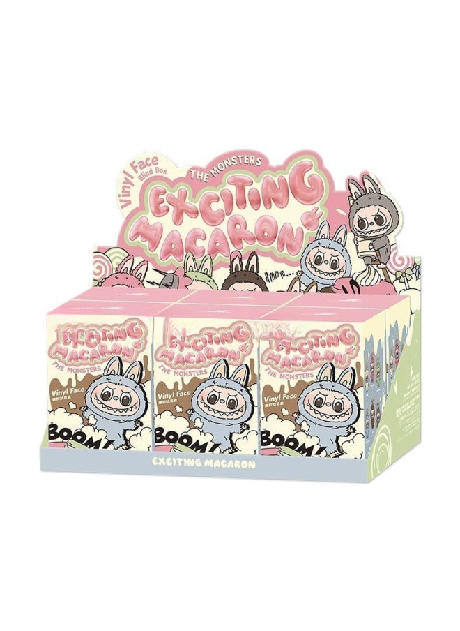 Generic - POPMART Bubble Mart LABUBU Labu Heart Macaron Vinyl Face Series Blind Box Trendy Play Hand-held-Color:Brab Cloth [new] 6 Pieces In A Box Without Repeating - Image 1