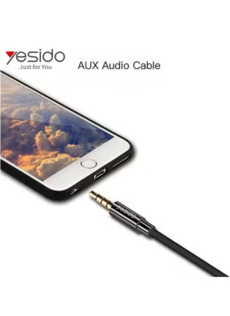 Yesido YAU02 3.5mm AUX Audio Cable – 1.0m Nylon Braided Male-to-Male Stereo Audio Cable for Car, Headphones, Speakers, Smartphones – Durable, Tangle-Free, Hi-Fi Sound Quality, Enhanced Durability, Black  - Image 5