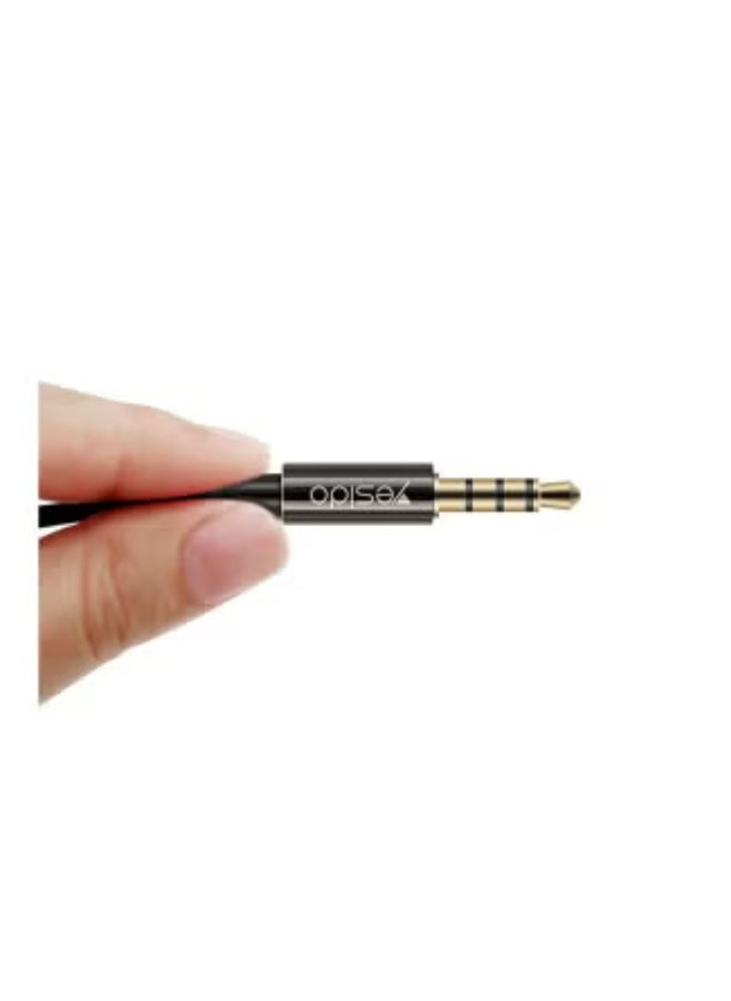 Yesido YAU02 3.5mm AUX Audio Cable – 1.0m Nylon Braided Male-to-Male Stereo Audio Cable for Car, Headphones, Speakers, Smartphones – Durable, Tangle-Free, Hi-Fi Sound Quality, Enhanced Durability, Black  - Image 3