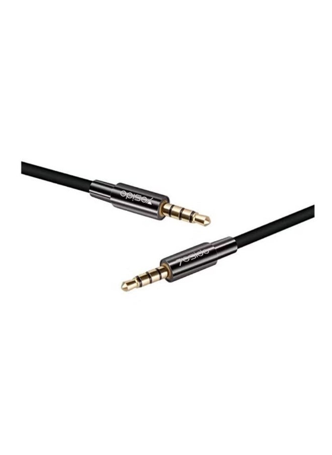 Yesido YAU02 3.5mm AUX Audio Cable – 1.0m Nylon Braided Male-to-Male Stereo Audio Cable for Car, Headphones, Speakers, Smartphones – Durable, Tangle-Free, Hi-Fi Sound Quality, Enhanced Durability, Black  - Image 4