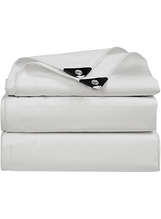 The Bros Waterproof Tarpaulin Heavy Duty Tarp PVC Sheet Outdoor Furniture Caravan Boat Car Camping Cover Picnic Ground Dust Sheet Mat With Strong Eyelets Canvas Tarp (Color : White, Size : 3x3m)  - Image 1