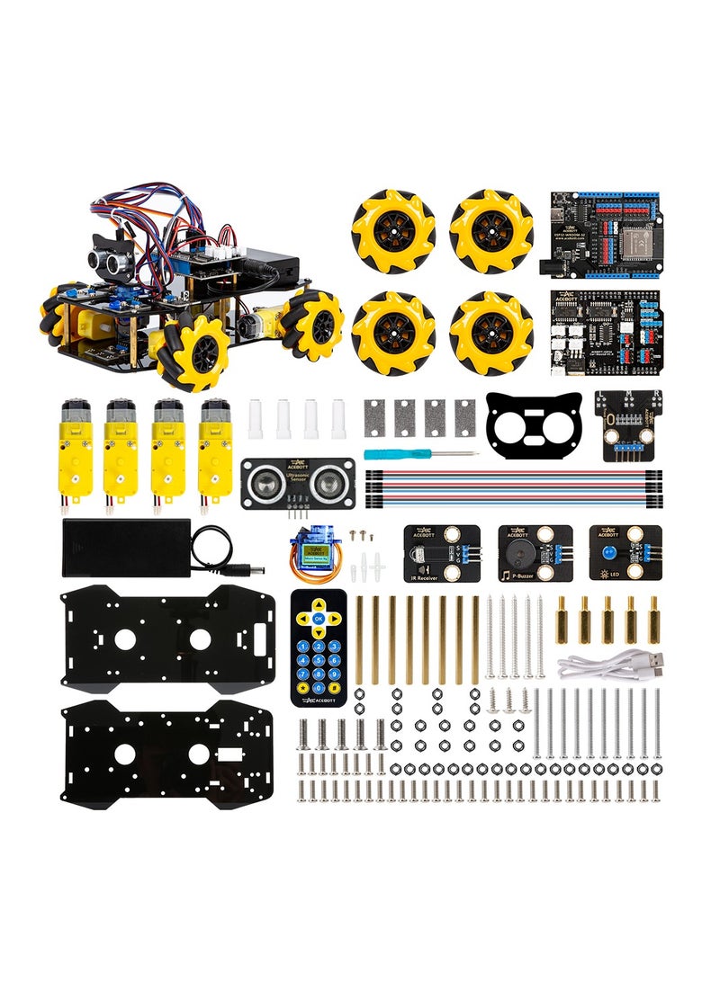 acebott مجموعة بدء تشغيل سيارة روبوتية ذكية ACEBOTT ESP32 مع عجلات ميكانوم وكاميرا متوافقة مع بيئة تطوير Arduino IDE للروبوتات - Image 2