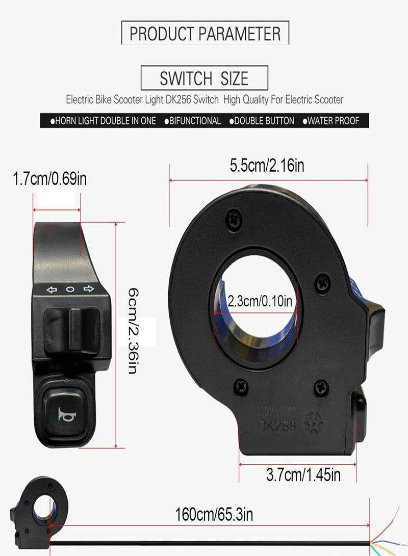 GGOOT Handlebar control switch, motorcycle handlebar switch, bicycle switch, bicycle headlight rotary switch, indicator switch for motorcycles, scooters, on/off switch  - Image 4