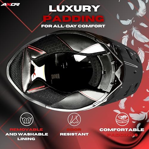 AXOR Brutale Solid Colors Dual Spoiler Helmet – Aerodynamic Full Face Design | Certified (ISI, DOT, ECE) | Premium Safety & Comfort- Dull Black, Size:M - Image 5