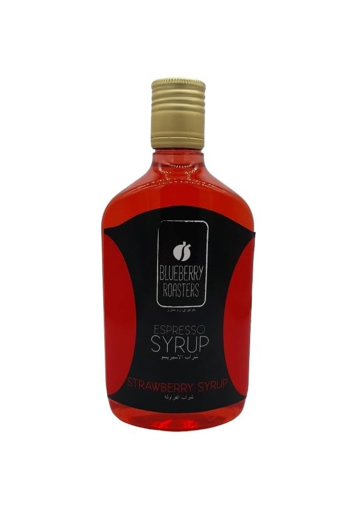 Blueberry Roasters Strawberry Syrup - 500 ml Espresso Syrup for Beverages and Desserts