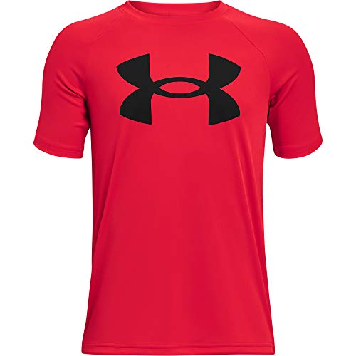 Under Armour Boys Tech Big Logo Short Sleeve T-Shirt , Red (600)/Black , X-Large - Image 1