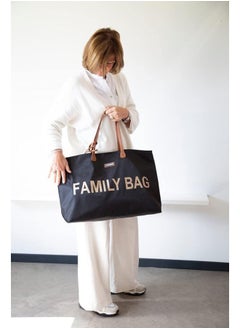 CHILDHOME Family Bag, Changing Bag, Travel/Weekend Bag, Large Capacity, Detachable Pouch Included, Black/Gold  - Image 4