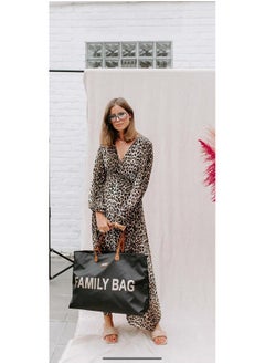 CHILDHOME Family Bag, Changing Bag, Travel/Weekend Bag, Large Capacity, Detachable Pouch Included, Black/Gold  - Image 5