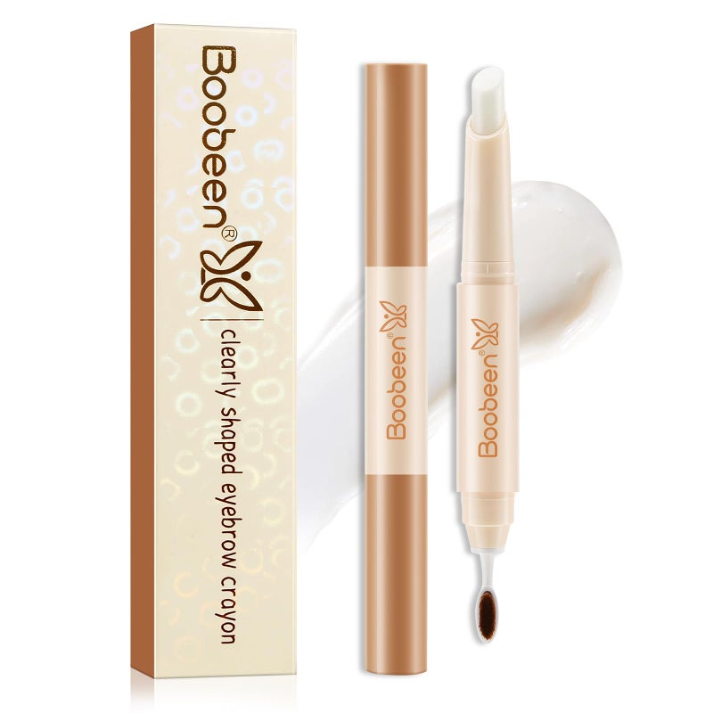 Boobeen Brow Wax Clear, Waterproof Eyebrow Wax Styling Pencil, Shaping with Slanted Tip Application, Long-Lasting Hold - Image 1