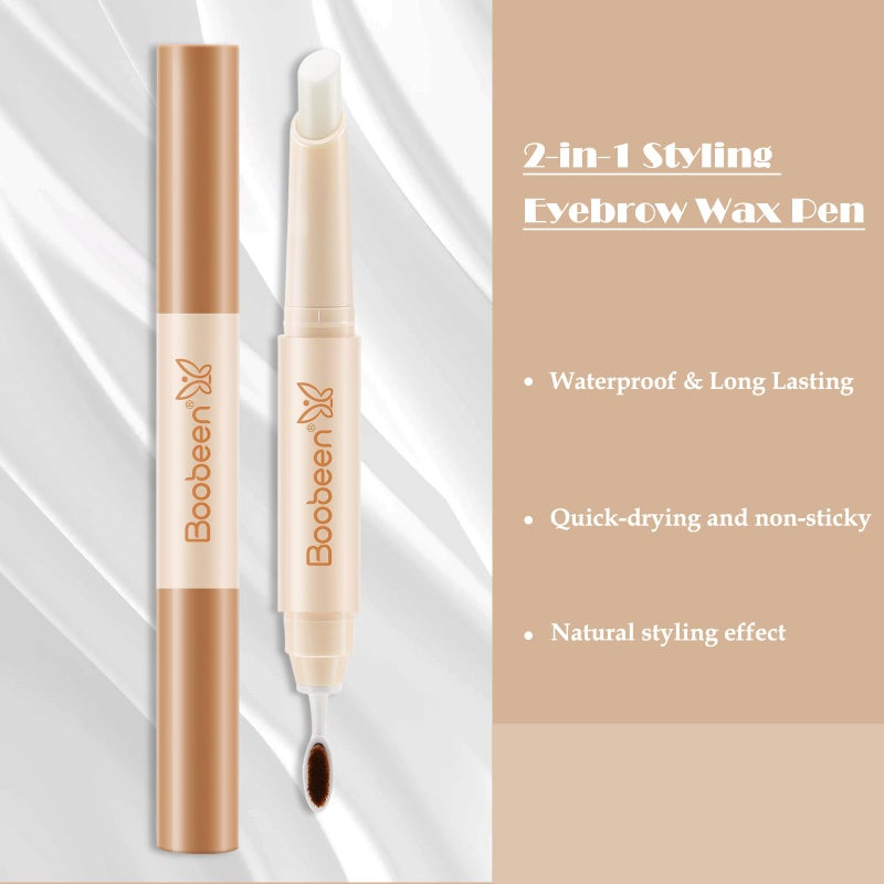 Boobeen Brow Wax Clear, Waterproof Eyebrow Wax Styling Pencil, Shaping with Slanted Tip Application, Long-Lasting Hold - Image 3