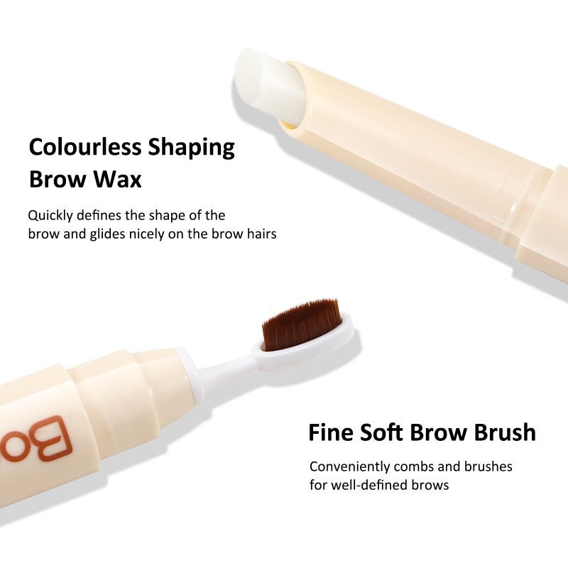 Boobeen Brow Wax Clear, Waterproof Eyebrow Wax Styling Pencil, Shaping with Slanted Tip Application, Long-Lasting Hold - Image 2