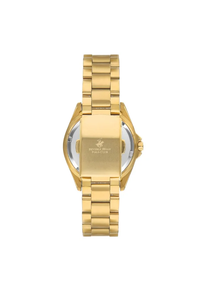 BEVERLY HILLS POLO CLUB Beverly Hills Polo Club Women's VX3J Movement Watch, Multi Function Display and Metal Strap - BP3313X.120, Gold