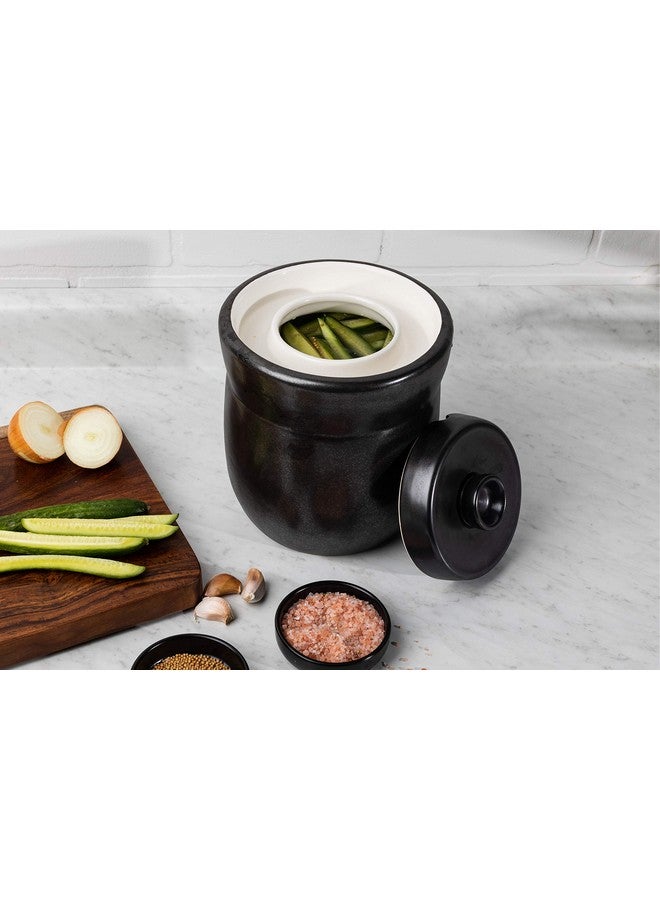 TOMO TOMO Fermentation Crock with Weights - Ceramic Sauerkraut Pickling Crock - Stoneware Kombucha Brewing (3L)  - Image 4