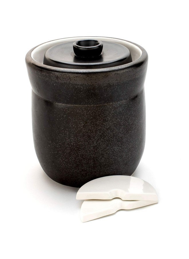 TOMO TOMO Fermentation Crock with Weights - Ceramic Sauerkraut Pickling Crock - Stoneware Kombucha Brewing (3L)  - Image 1