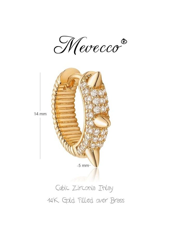 Mevecco Women Huggie Earrings Gold Hoop Sleeper 14K Gold Filled Small Simple Handmade Hypoallergenic Everyday Jewelry - Image 4