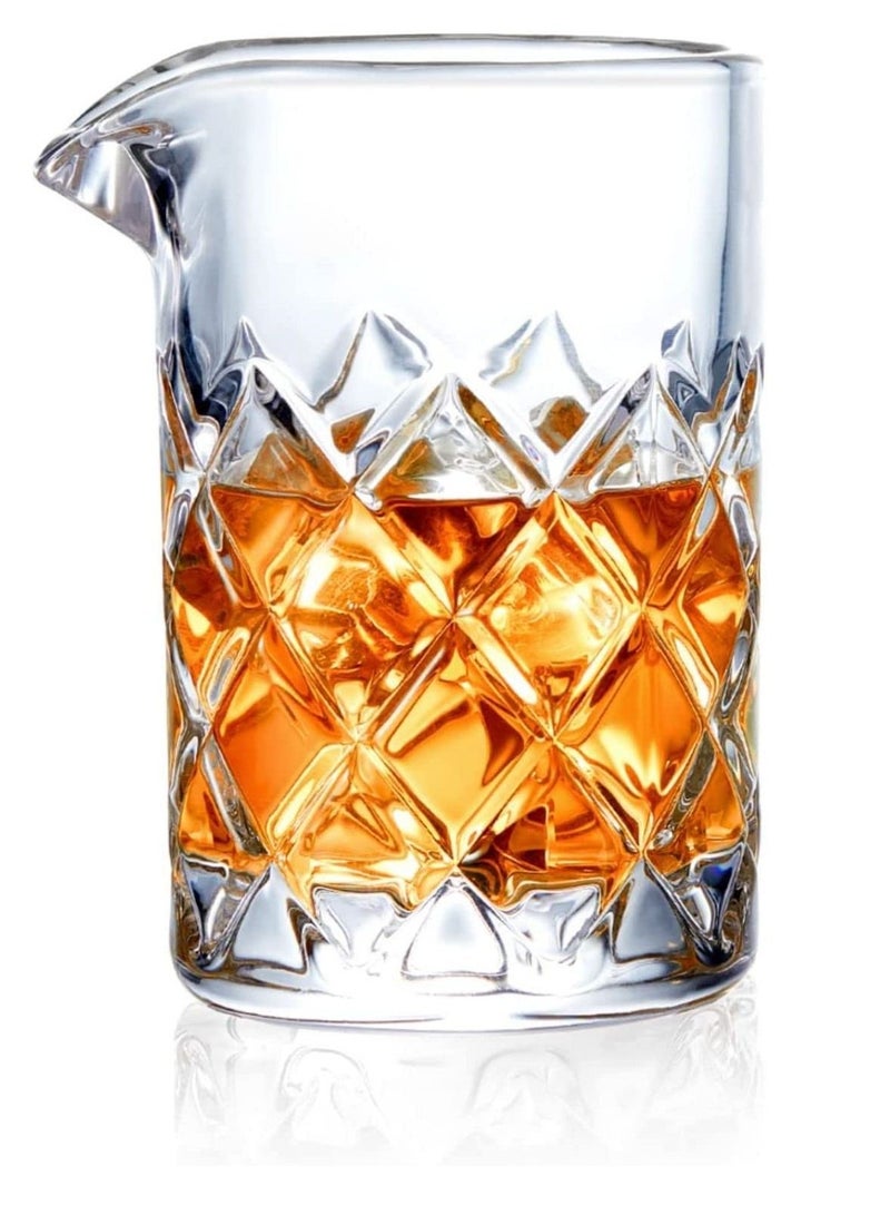 SYOSI Bar Co ck ta il Mixing Glass, Seamless Co ck ta il Pitcher for Stirred Co ck ta il with Weighted Bottom, Old Fashioned Bartender Accessory and Tool  18oz 500ml - Image 1