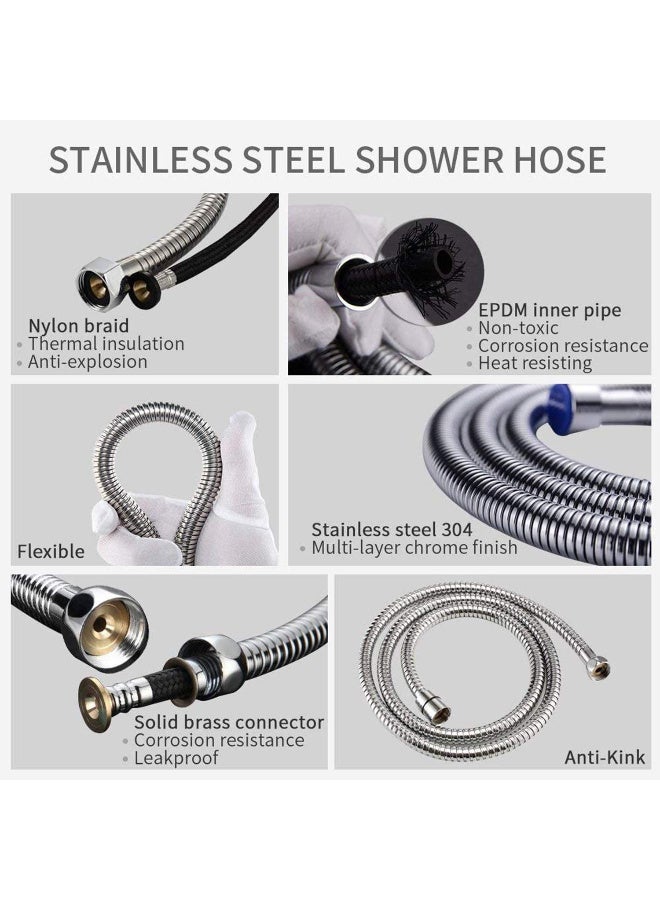 ZERIFAM Handheld Bidet Sprayer for Toilet, Bidet Shattaf Set, Stainless Steel Toilet Shattaf Cloth Diaper Sprayer with Anti-Leaking Hose and Holder, For Muslim Shower, Personal, Hygiene, Toilets - Image 3