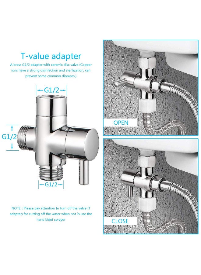 ZERIFAM Handheld Bidet Sprayer for Toilet, Bidet Shattaf Set, Stainless Steel Toilet Shattaf Cloth Diaper Sprayer with Anti-Leaking Hose and Holder, For Muslim Shower, Personal, Hygiene, Toilets - Image 4
